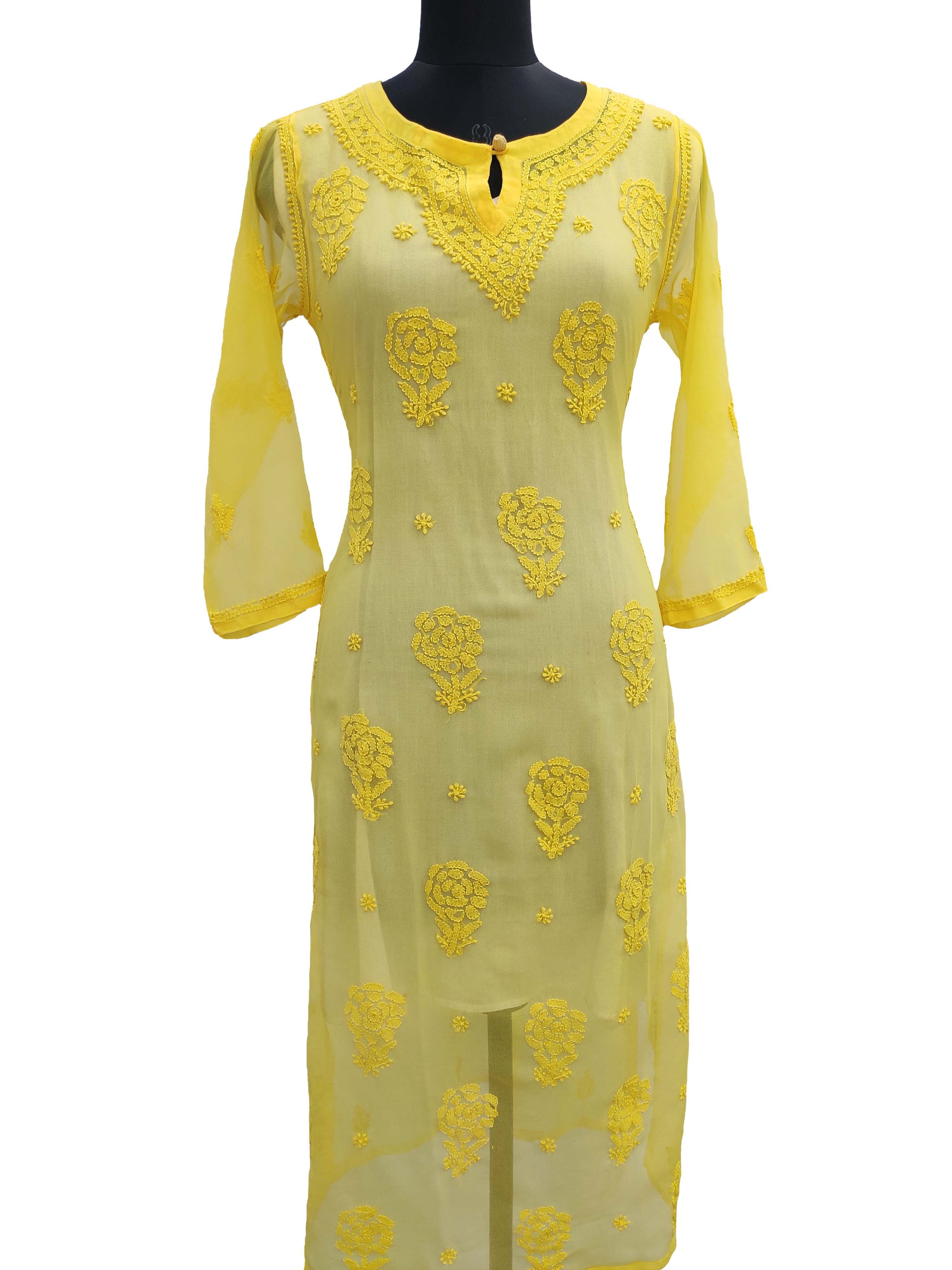 CHIFFON PURE GEORGETTE SHADED(44) YELLOW – BeGorgeousByPS